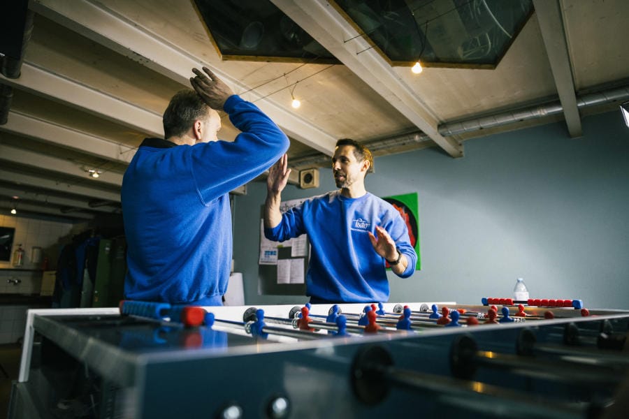 Sieg beim Tischfussball - Fischer Metallbau AG